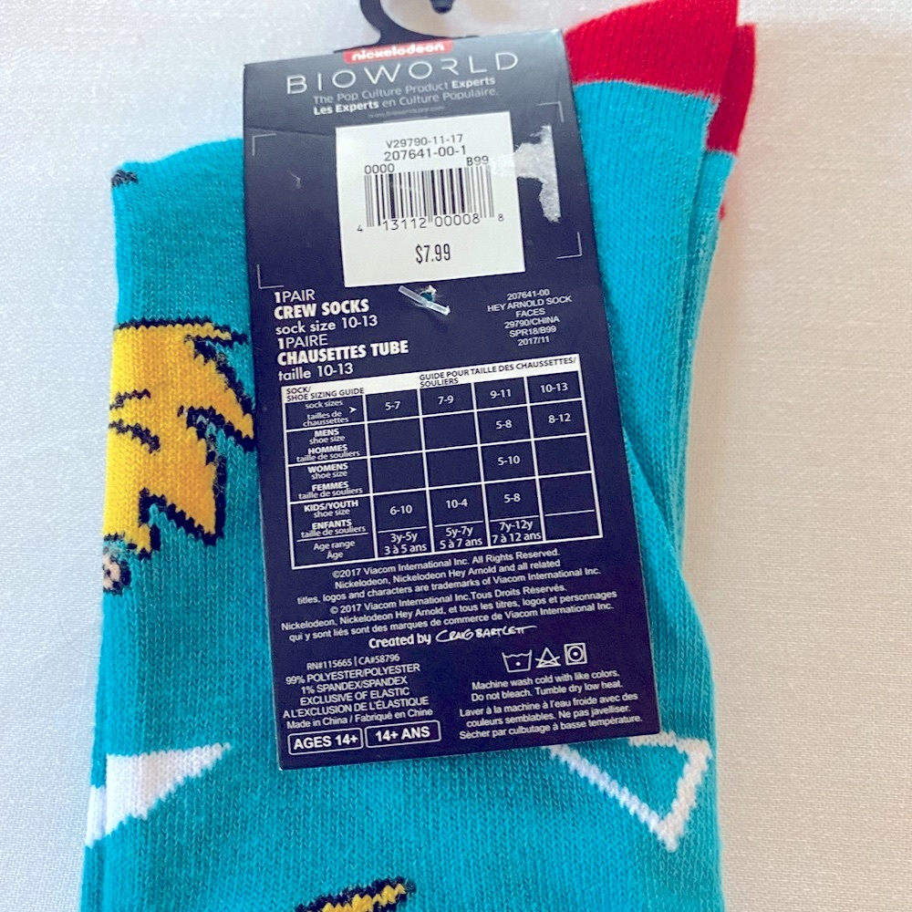 Nickelodeon Men’s crew tube Arnold.  NWT., fits shoe sizes 10-13. - Picture 7 of 11